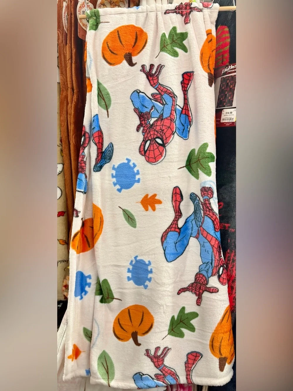 Spider-Man fall Halloween plush blanket throw